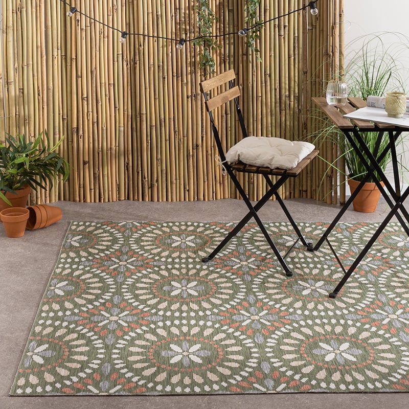 Tapis en sisal - Ranch Mandala Vert