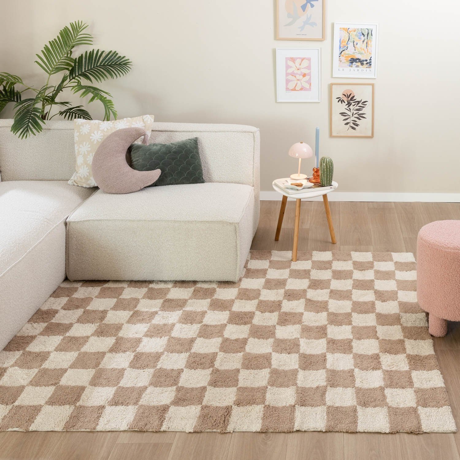 Tapis en coton - Gambit Beige/Blanc