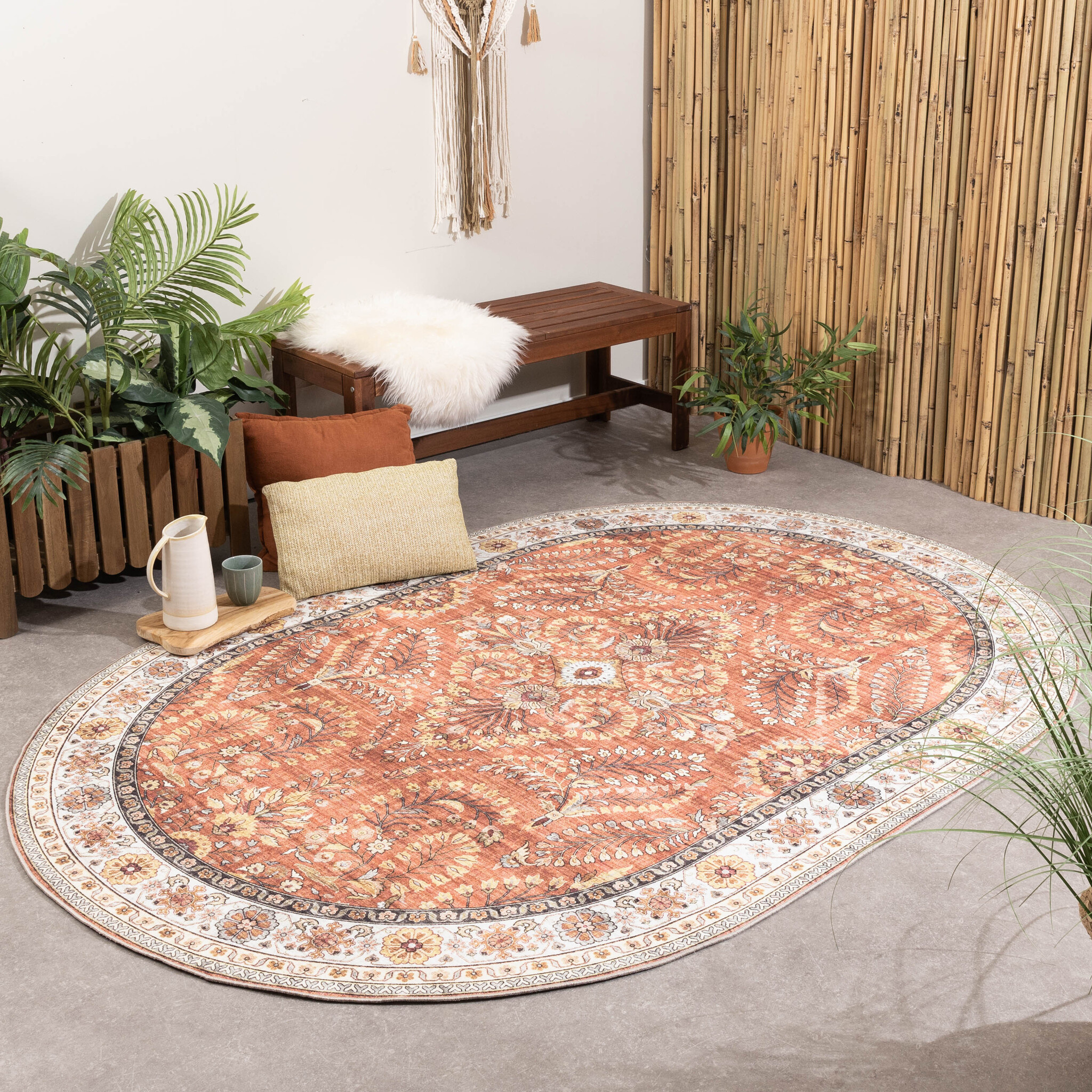 Tapis d'Extérieur Ovale Vintage - Santo Flora Terra