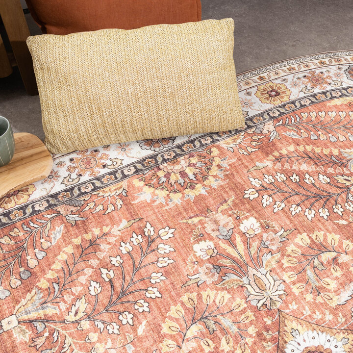 Tapis d'extérieur ovale vintage - Santo Flora terra