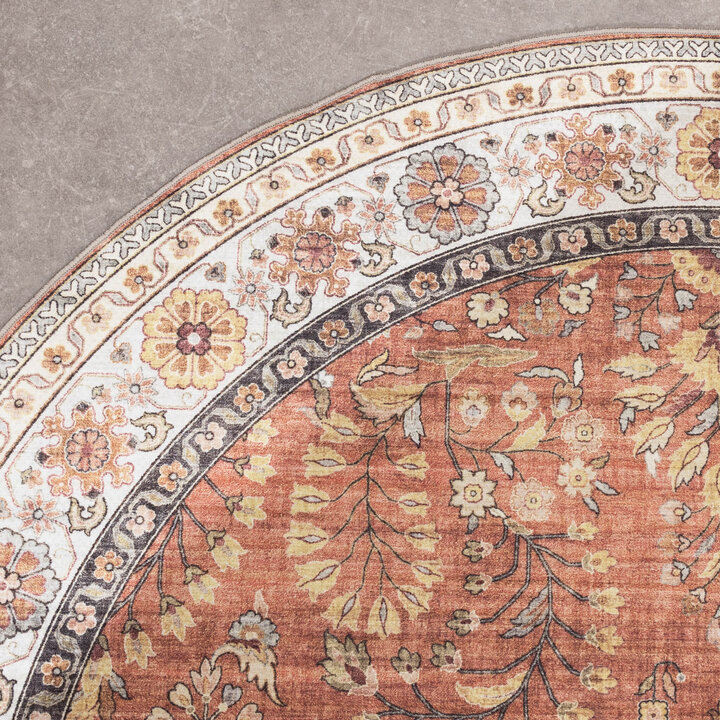 Tapis d'extérieur ovale vintage - Santo Flora terra