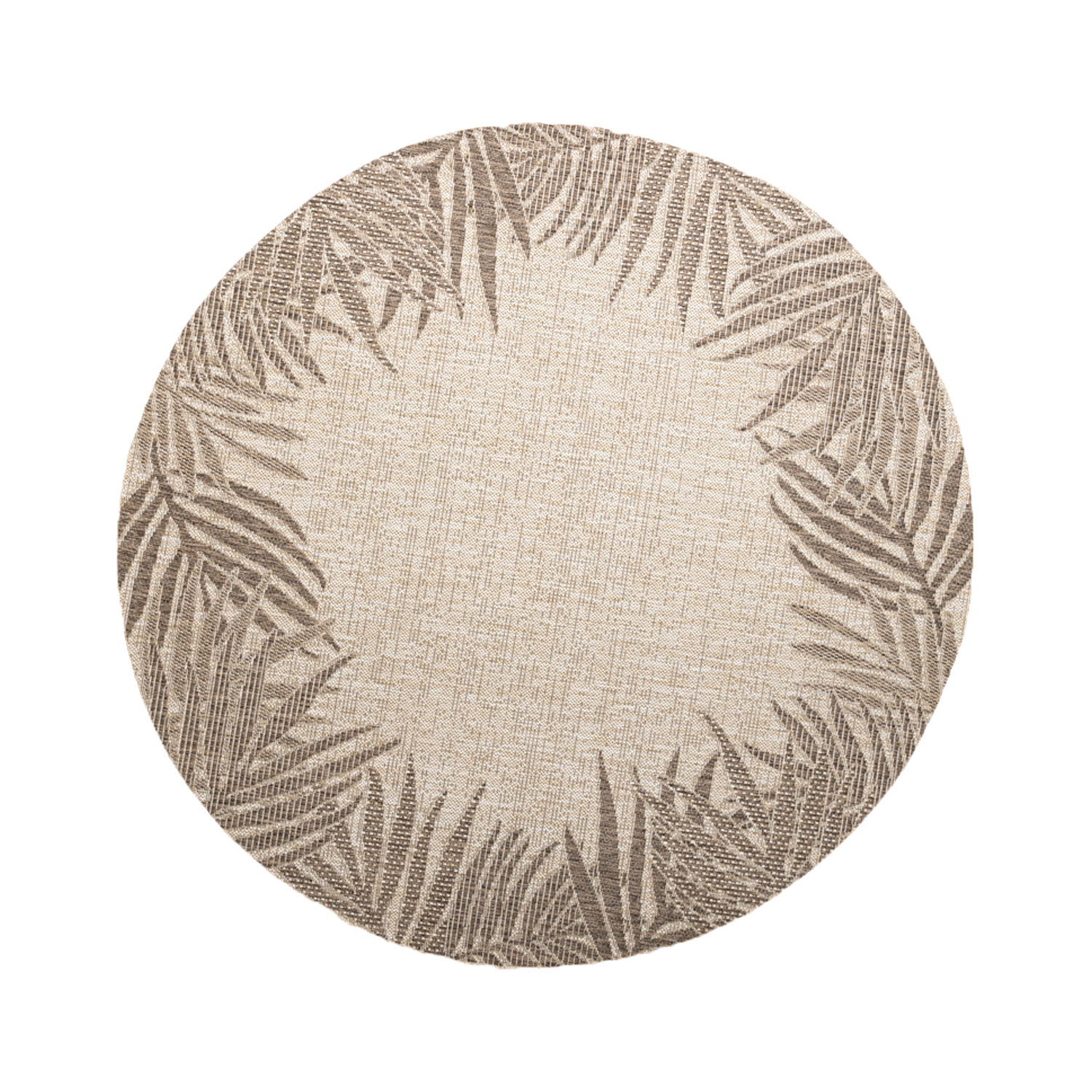 Tapis rond d'extérieur vintage - Tiga Edge Taupe - sfeer
