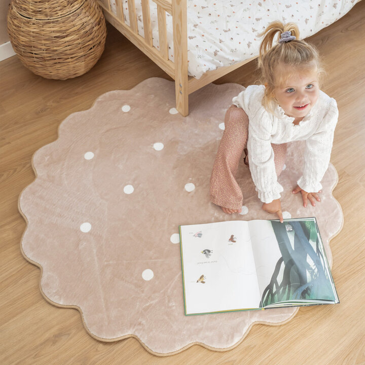 Tapis rond en jute pour l'extérieur - Cloudy Stippen Beige