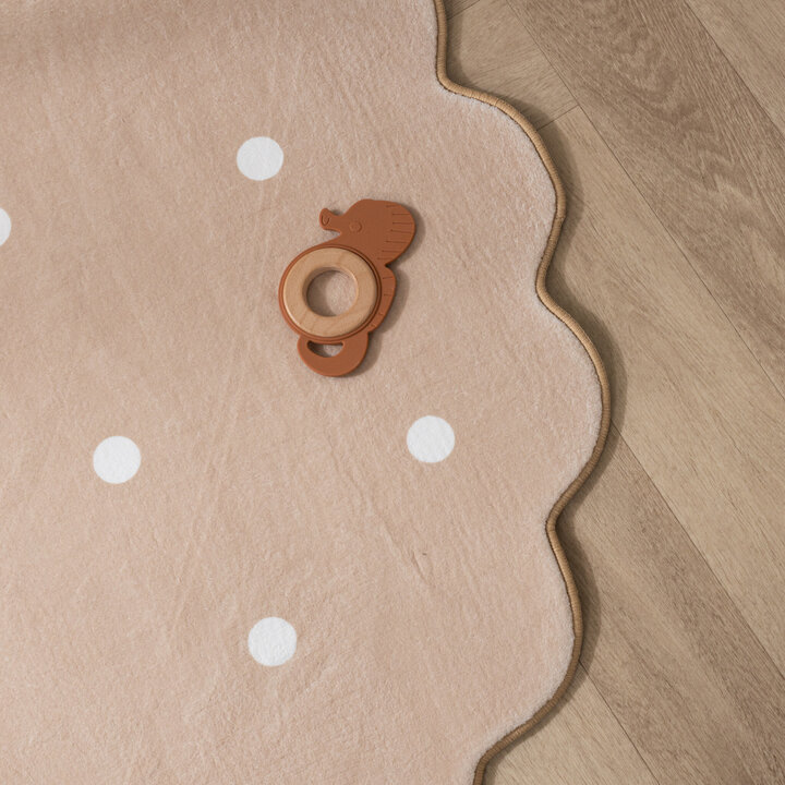 Tapis rond en jute pour l'extérieur - Cloudy Stippen Beige