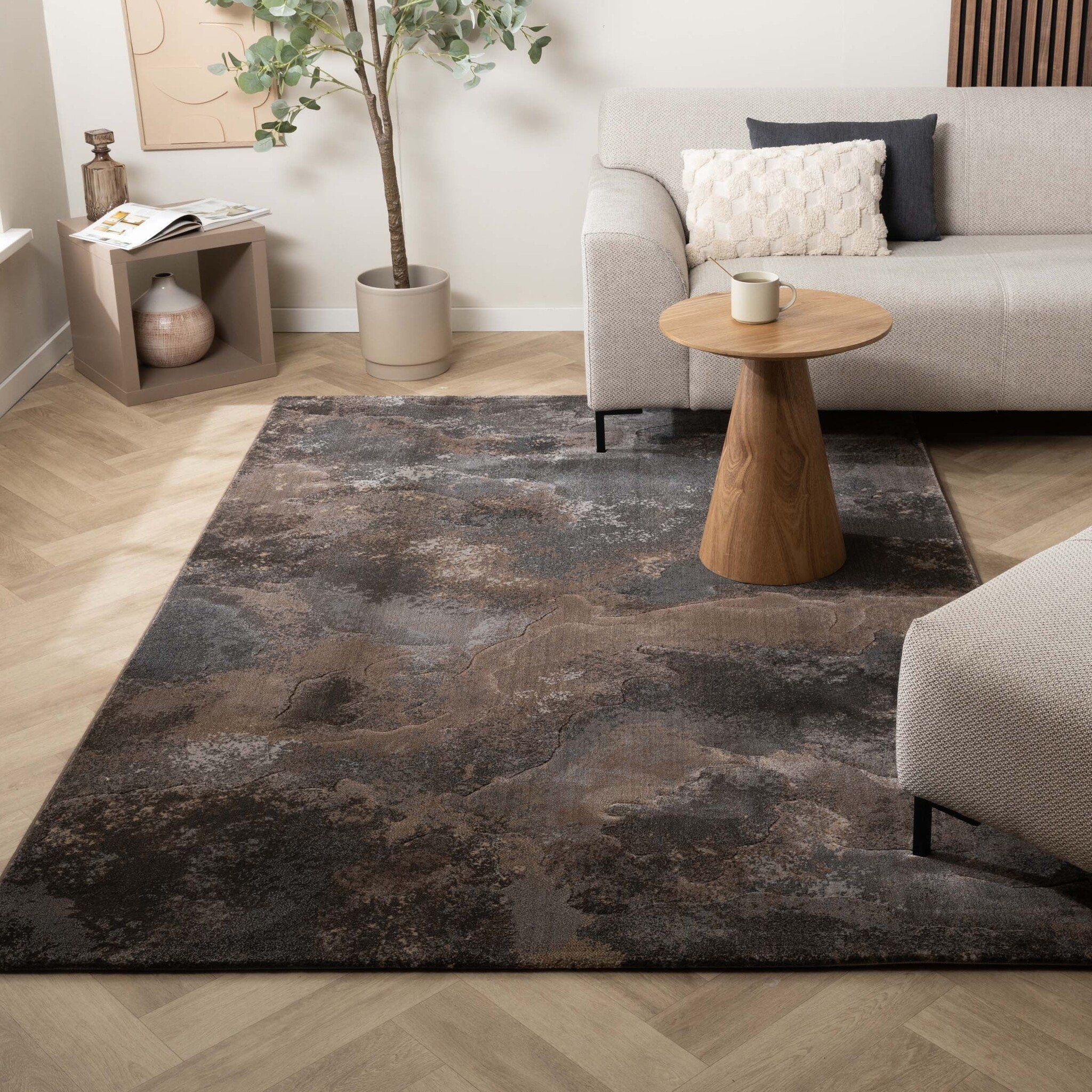 Tapis d'extérieur Kelim - Raphael Marron Foncé