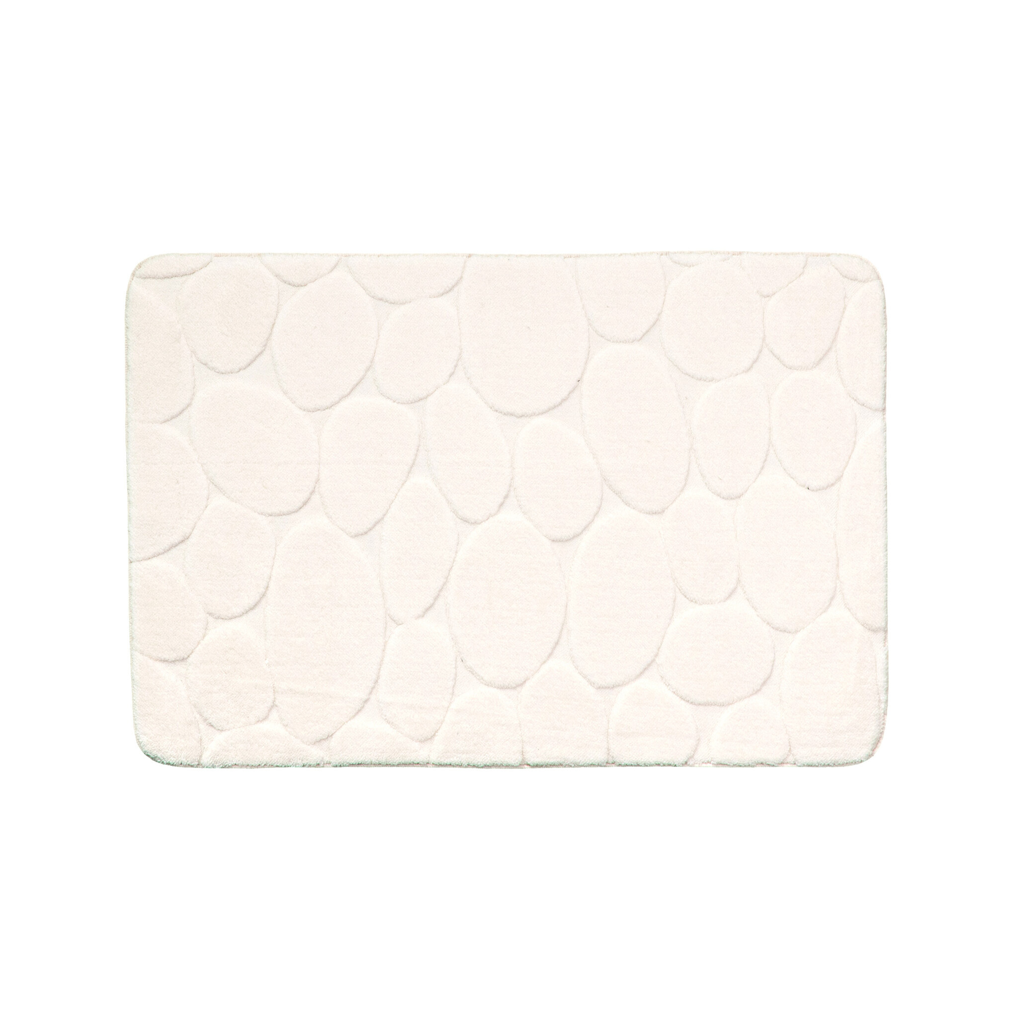Tapis d'extérieur rond à fleurs - Cassie Pebbles Blanc