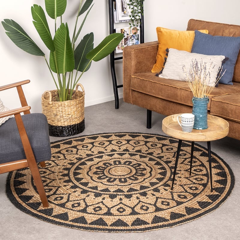 Tapis rond en jute - Henna Ayda Naturel