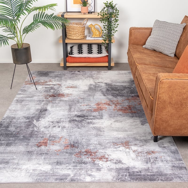 Tapis moderne - Strong Gris/Terracotta