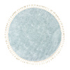 Tapis rond à poils longs - Lofty Fringe Bleu Clair - thumbnail 1