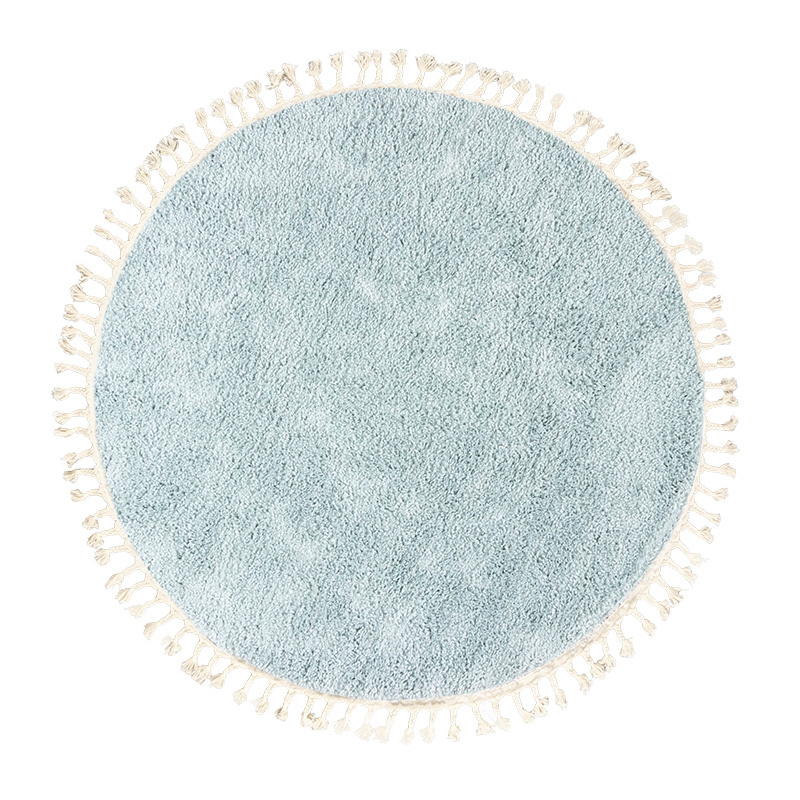 Tapis rond à poils longs - Lofty Fringe Bleu Clair - sfeer