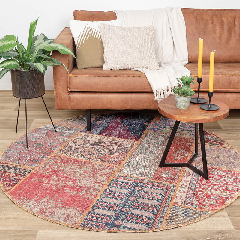 Tapis patchwork - Moods Rond Rustic Rustique
