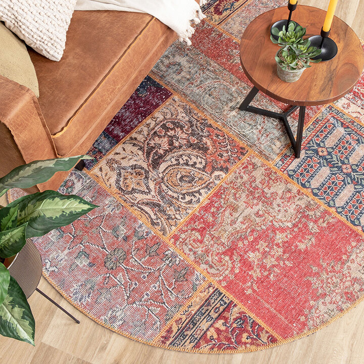 Tapis patchwork - Moods Rond Rustic Rustique