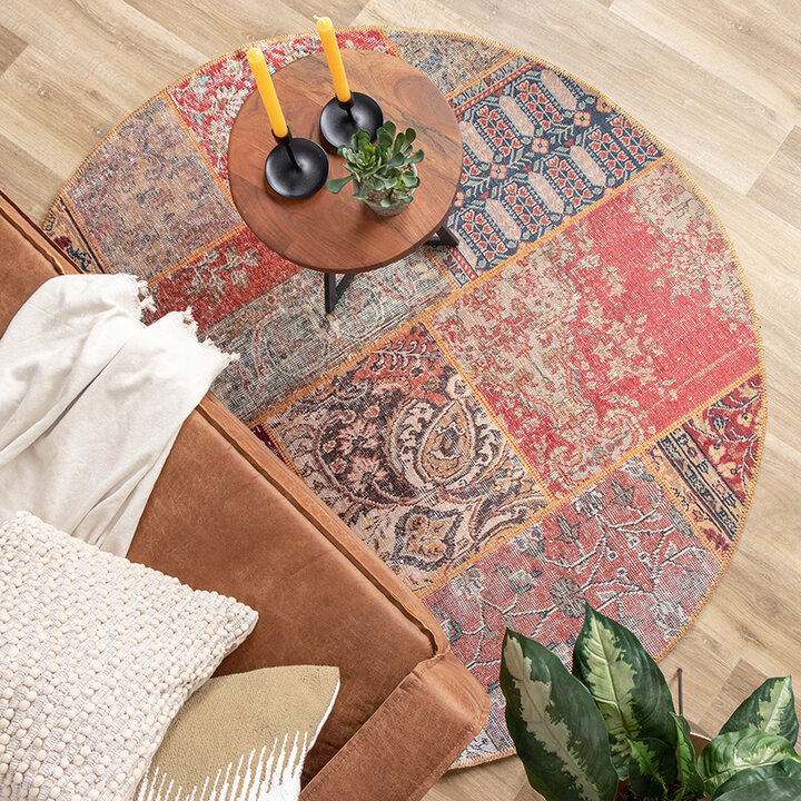 Tapis patchwork - Moods Rond Rustic Rustique