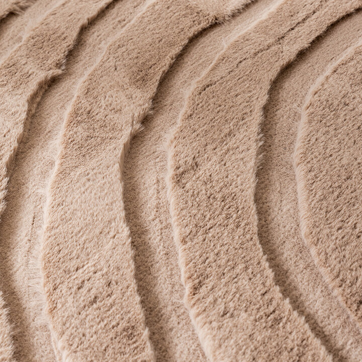 Tapis rond à poils longs - Carvy Arches Taupe