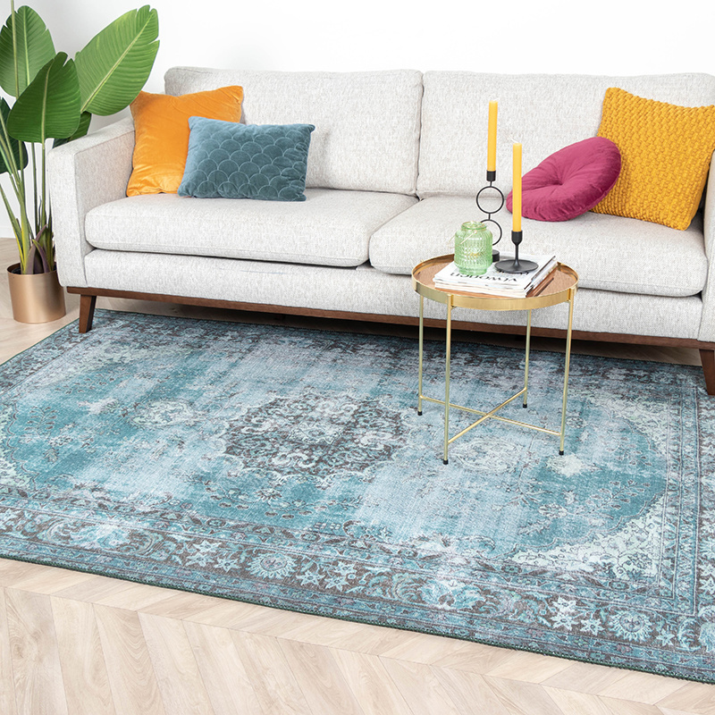 Tapis vintage - Estate Medaillon Bleu/Vert