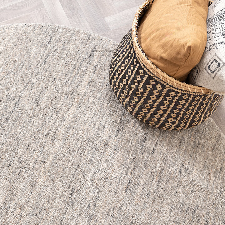 Tapis rond berbère - Aicha Gris