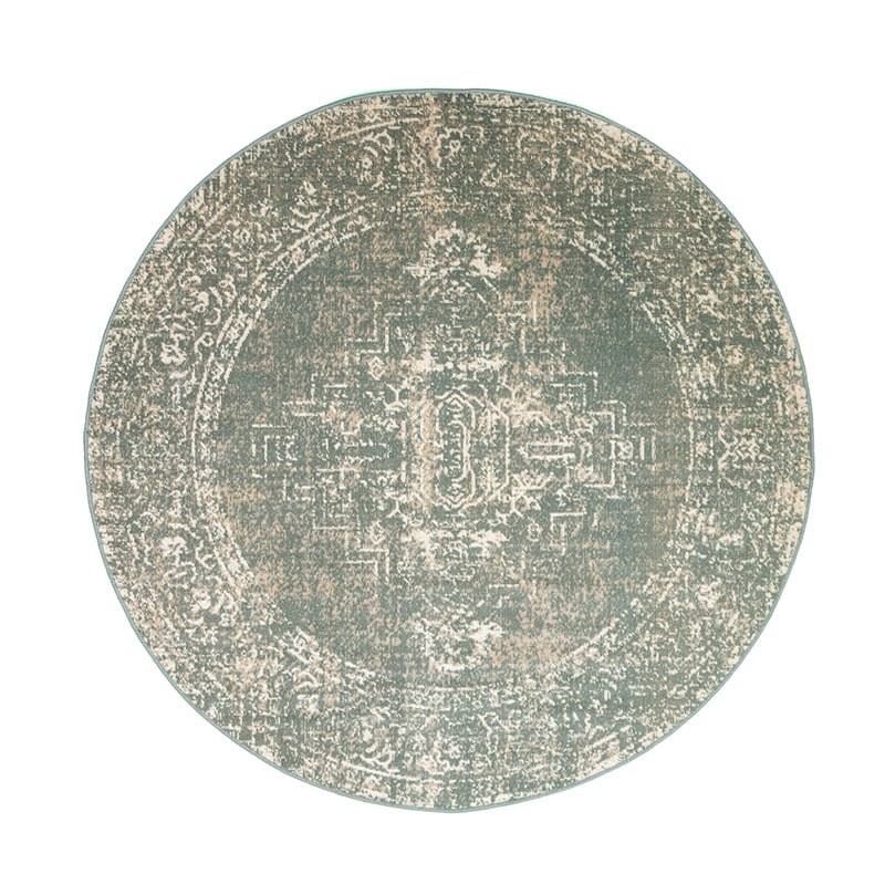 Tapis vintage rond - Spring Ethnic Vert/Crème - sfeer