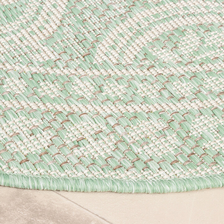Tapis d'extérieur rond - Summer Oriental Menthe