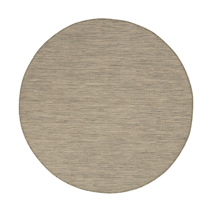Tapis d'extérieur rond - Malta Arrow Naturel
