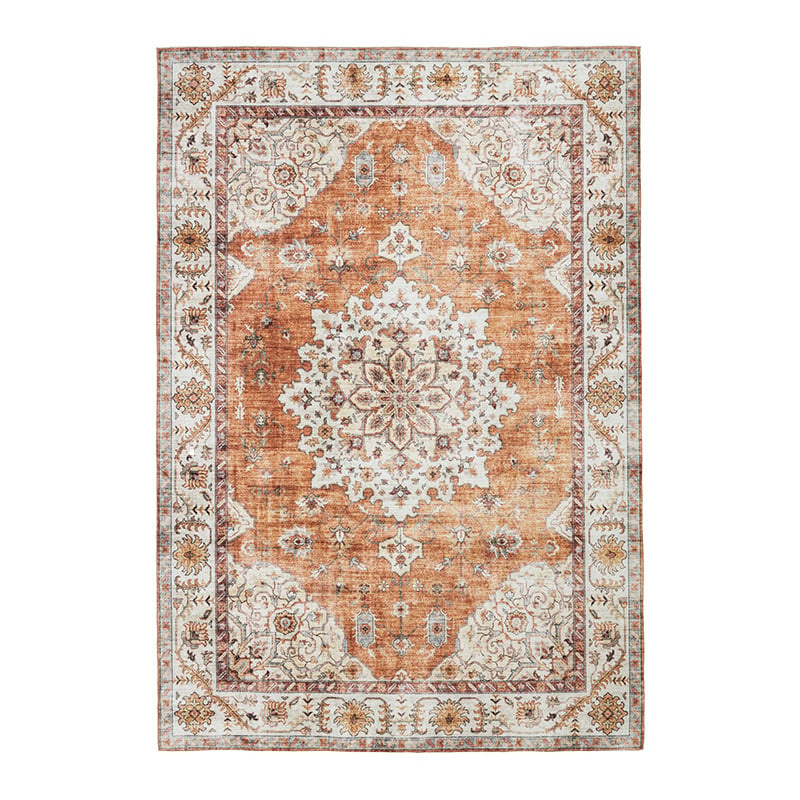 Tapis ovale à poils longs - Santo Medaillon Terracotta - sfeer