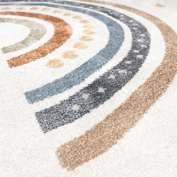 Tapis rond lavable pour enfant - Ravi Rainbow Multicolore