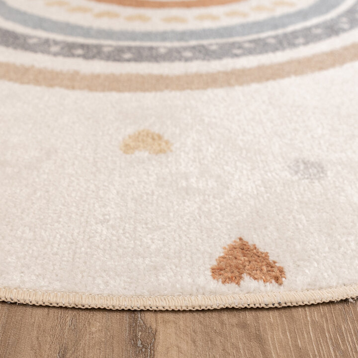 Tapis rond lavable pour enfant - Ravi Rainbow Multicolore