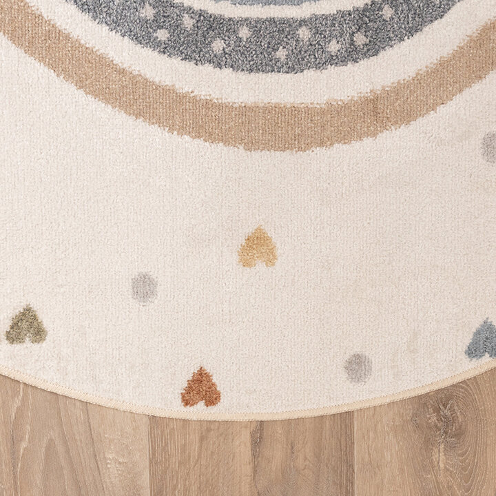 Tapis rond lavable pour enfant - Ravi Rainbow Multicolore