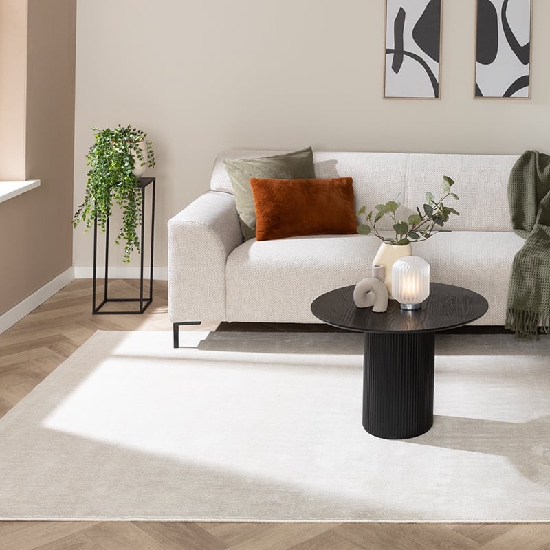 Tapis viscose - Jean Crème/Blanc