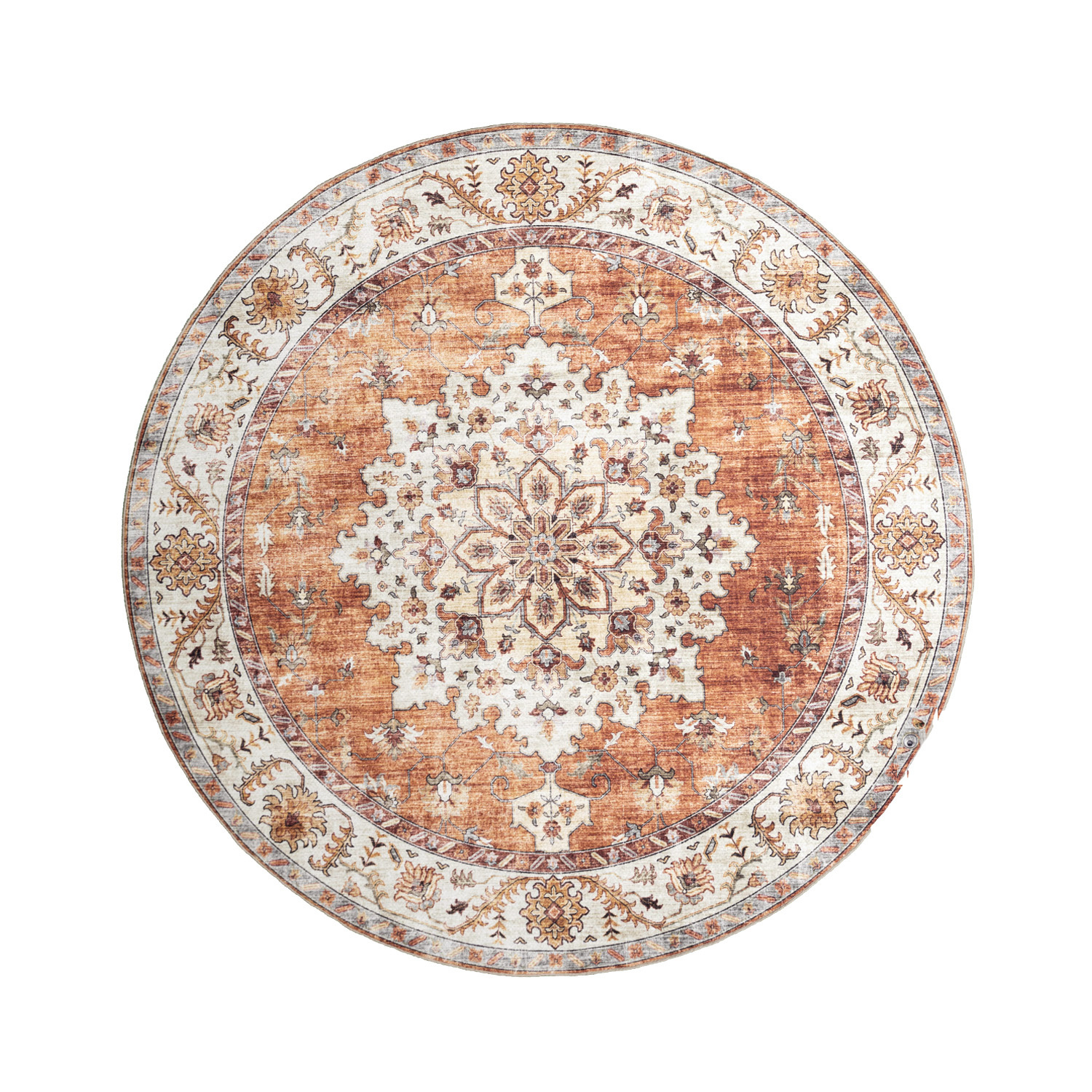 Tapis d'Extérieur Rond Vintage - Santo Médaillon Terra - sfeer