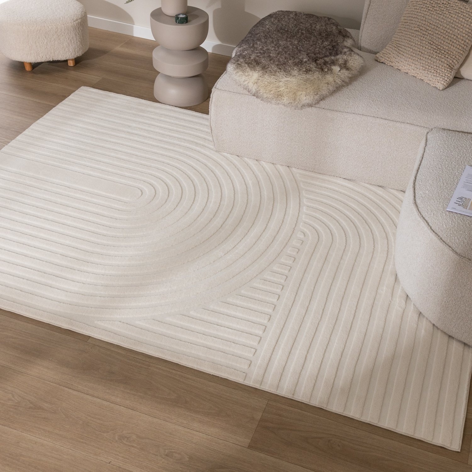 Tapis moderne intérieur et extérieur - Charm Curves Blanc