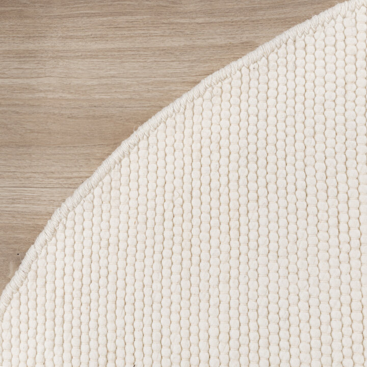 Tapis ovale en laine - Feline Blanc