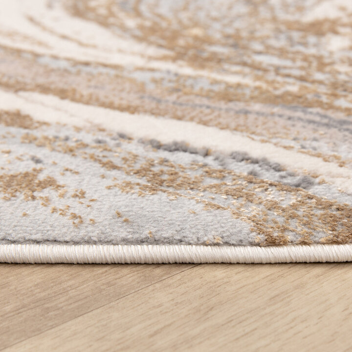 Tapis organique en laine - Leonore Noce Crème/Marron