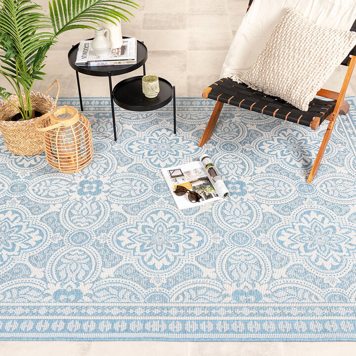 Tapis d'extérieur - Summer Oriental Bleu Clair
