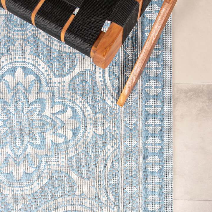 Tapis d'extérieur - Summer Oriental Bleu Clair