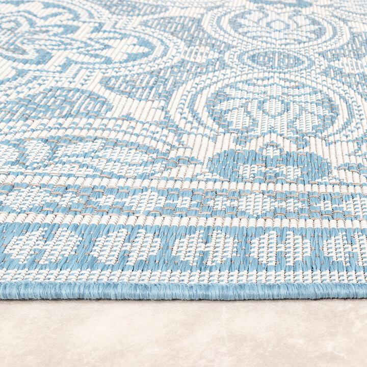 Tapis d'extérieur - Summer Oriental Bleu Clair