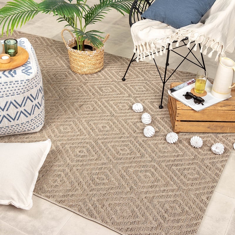 Tapis d'extérieur en jute - Fora Tile Naturel