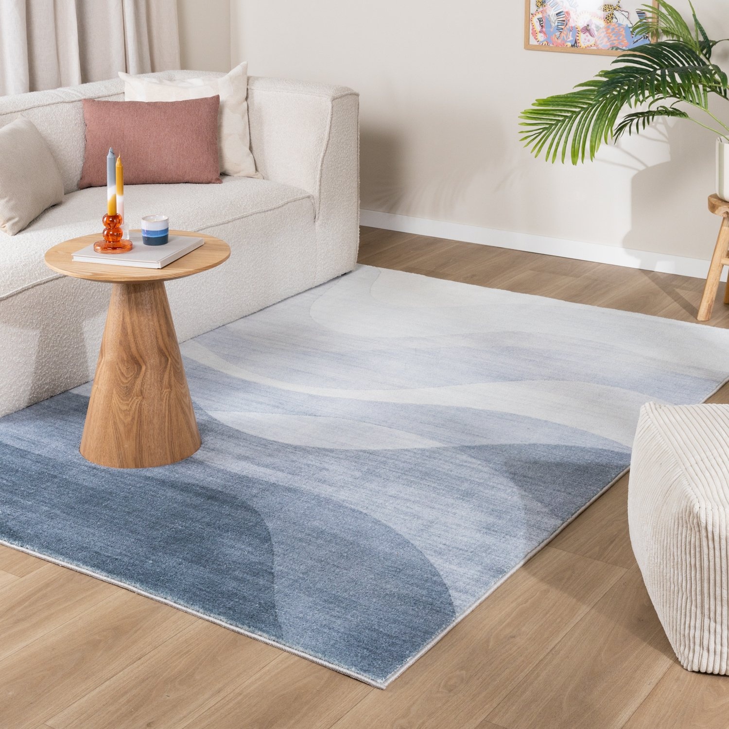 Tapis moderne - Field Bleu/Gris