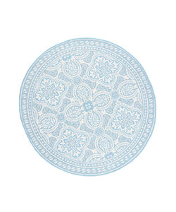 Tapis d'extérieur rond - Summer Oriental Bleu Clair