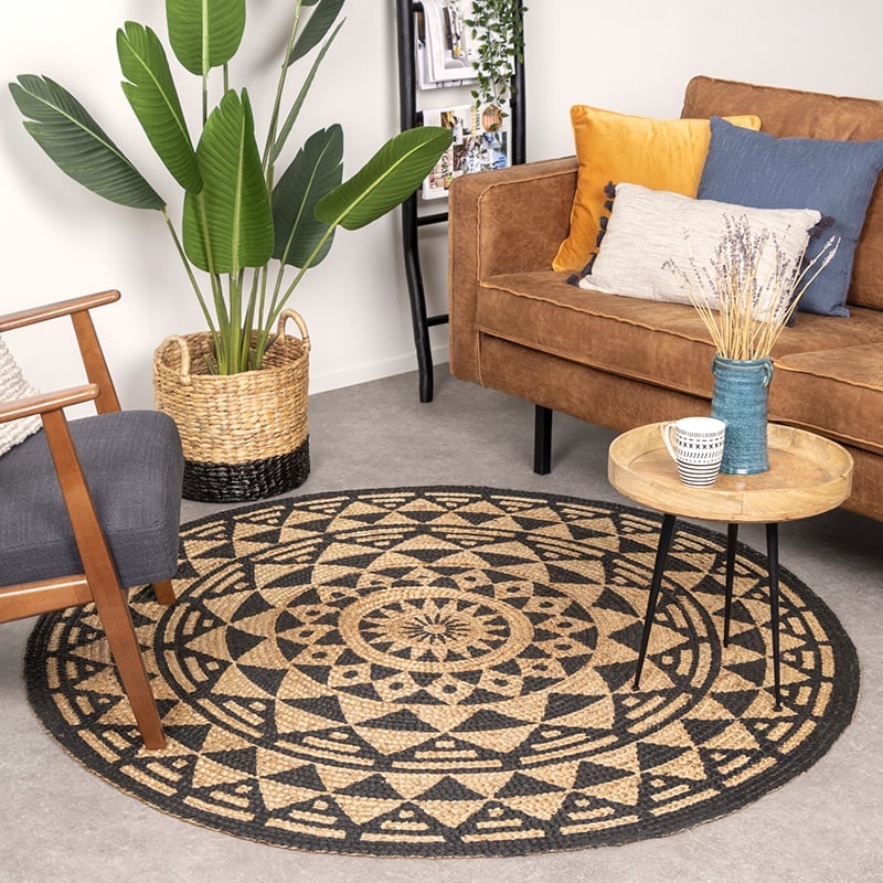 Tapis rond en jute - Henna Maya Naturel