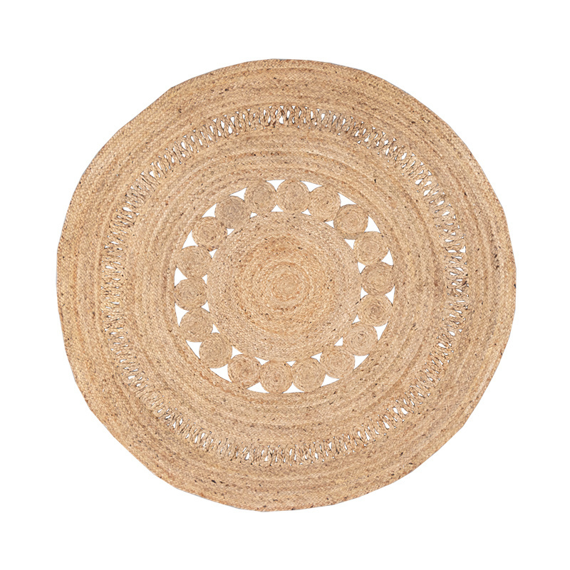 Tapis en jute - Fair Rond en rotin Naturel - sfeer