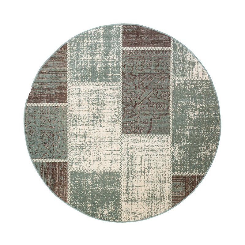 Tapis patchwork rond - Spring Vert/Gris - sfeer