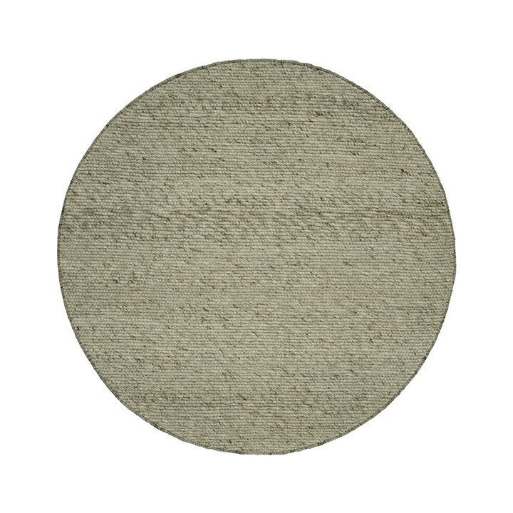 Tapis en laine rond - Feline Vert Olive/Mélangé