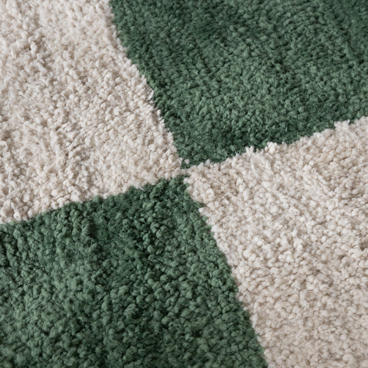 Tapis à damier - Blox Franges Vert 