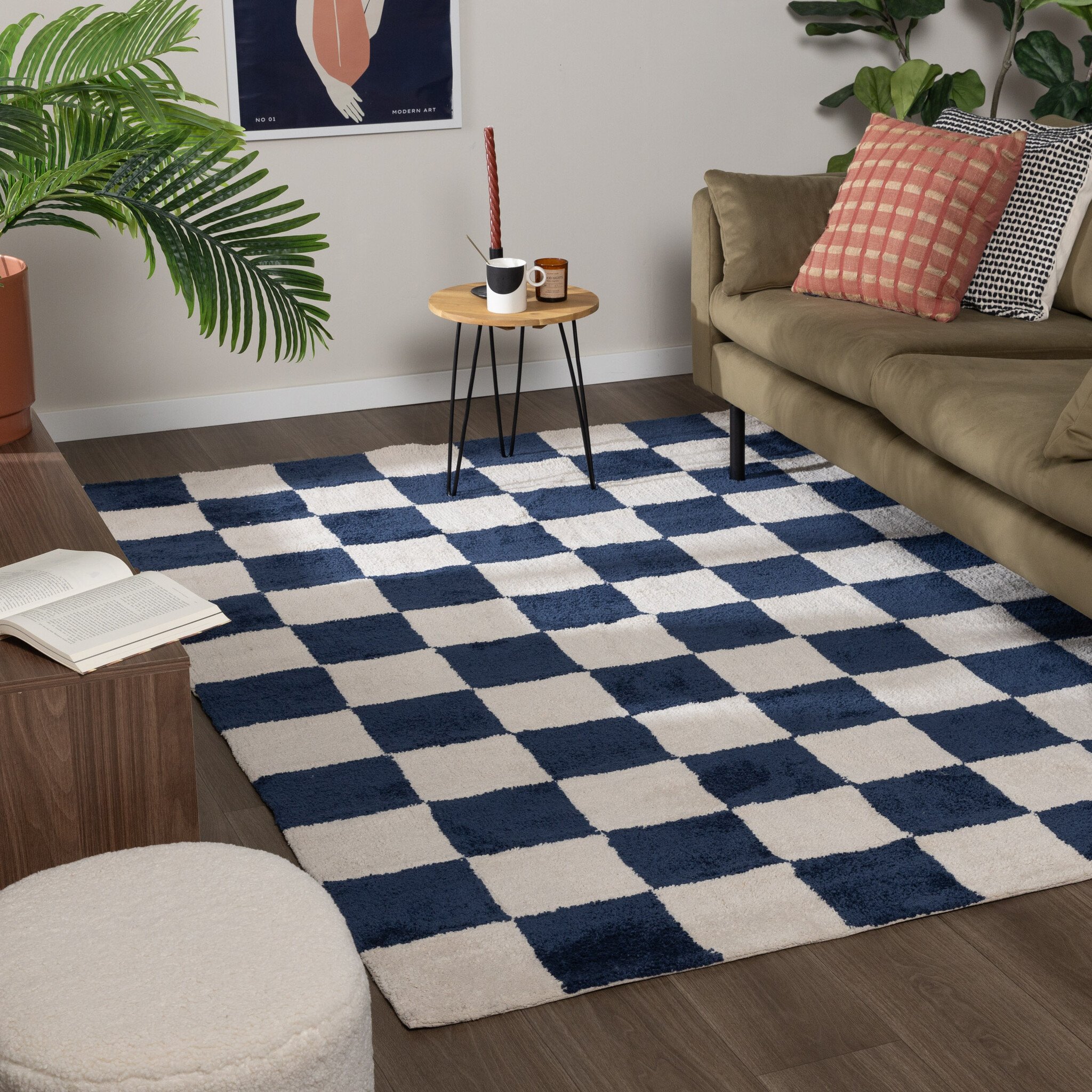 Tapis à damier - Blox Bleu