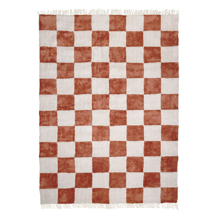 Tapis à damier - Blox Franges Terra 