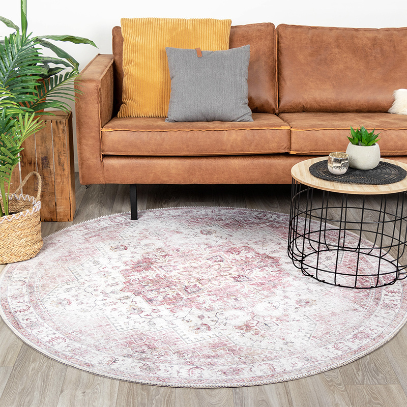 Tapis vintage rond - Lago Rose