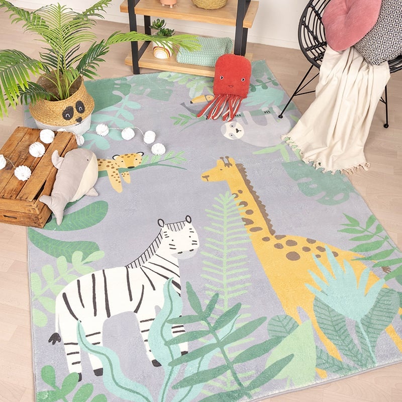 Tapis pour enfants - Jungle Giraffe Multicolore