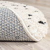 Tapis rond à poils longs - Grand Dots Crème/Noir - thumbnail 6