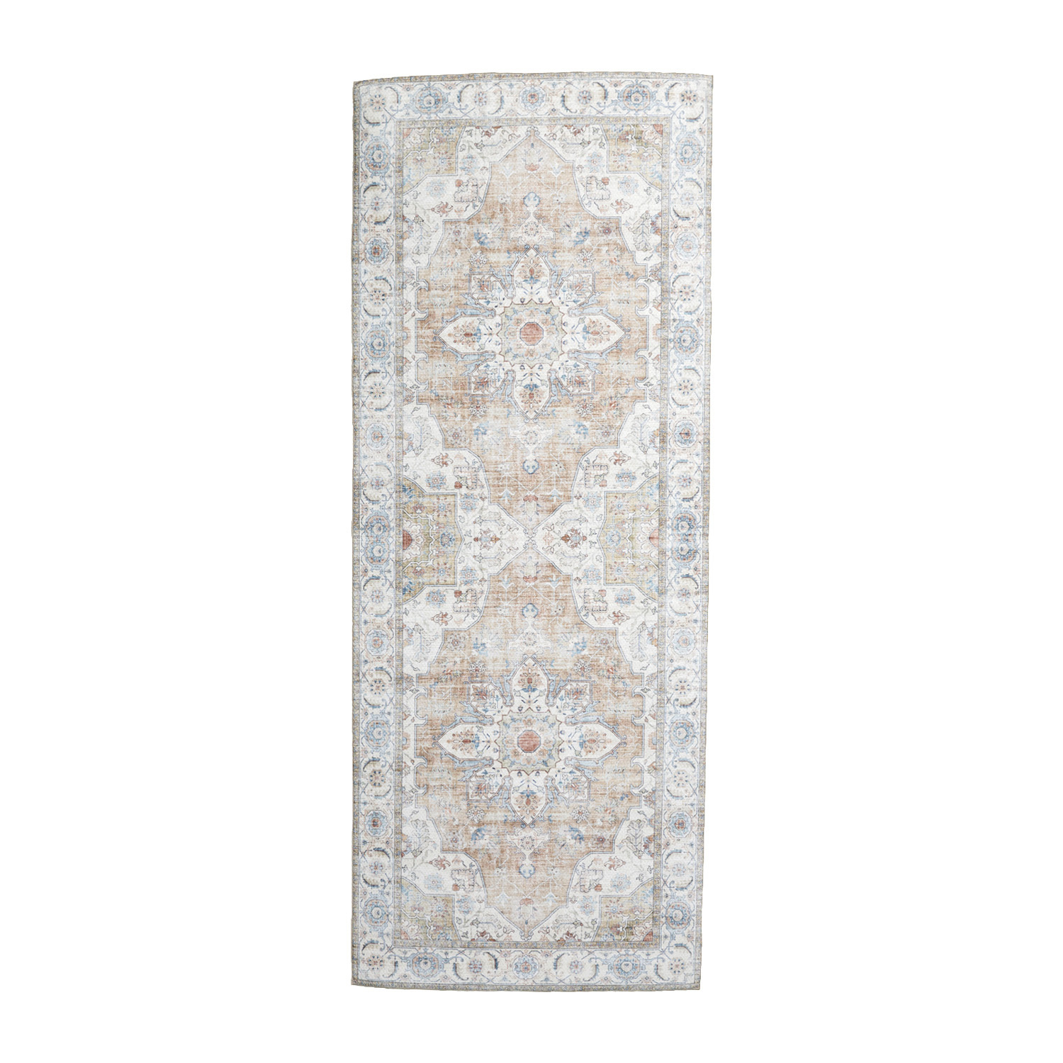 Tapis en laine lavable - Domingo Mandala Beige - sfeer