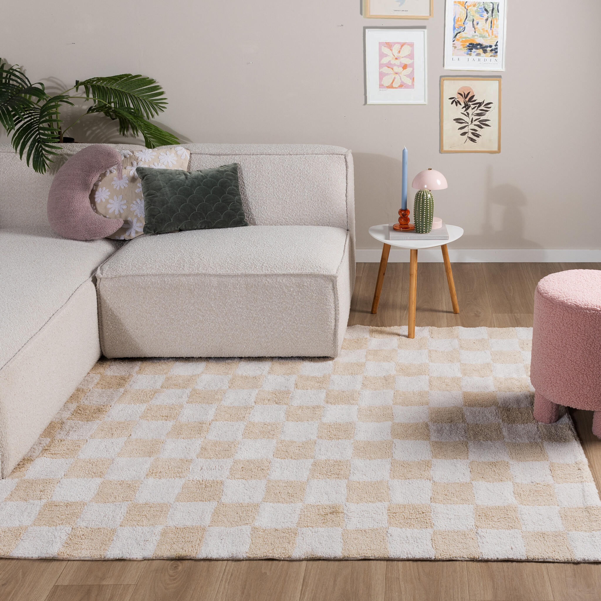 Tapis en coton - Gambit Crème/Blanc